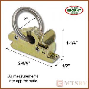 BROPHY Model ETR6 5,500 lb. 2" Diameter Zinc-Plated O-Ring for E-Track - 4-PACK