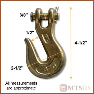 BROPHY GH05 3/8" Clevis Grab Hook - Grade 70 - MBS/26,400 WLL/7,500 - SINGLE