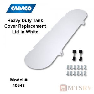 Camco RV Heavy-Duty Propane Tank Cover Replacement Lid in Polar White - 40543