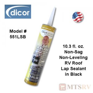 DICOR Lap Sealant 551LSB - Non-Sag Non-Leveling for Vertical - Black - 10.3 oz Tube