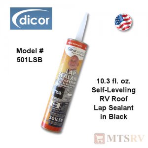 DICOR Lap Sealant 501LSB - Self-Leveling for Horizontal - Black - 10.3 oz Tube
