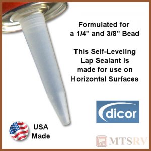 DICOR Lap Sealant 501LSB - Self-Leveling for Horizontal - Black - 10.3 oz Tube
