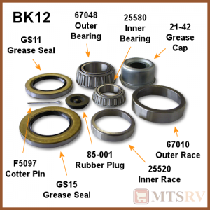 FRANKLIN Bearing Kit - Model BK12 - 1-1/4" x1-3/4" (67048 outer) for 95512D - SINGLE