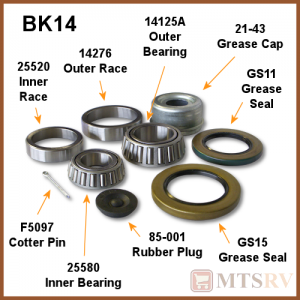 FRANKLIN Bearing Kit - Model BK14 - 1-1/4" x 1-3/4" (14125A outer) for F865D - SINGLE