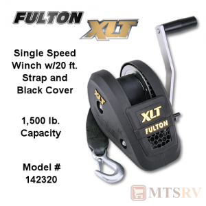 Fulton XLT 1,500 lb. Single Speed Covered Winch w/ Strap & Hook