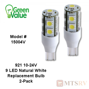 Green Value 921 LED Bulb with Wedge Base - Natural White - SET OF 2 - 15004V