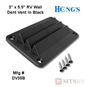 Hengs Industries 3" x 5.5" RV Wall Dent Vent - Black - DV35B