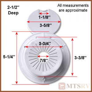 JR Products Replacement Round Electric Cable Hatch for 30A & 50A in Polar White