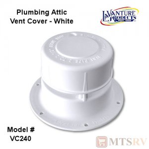 LaVanture VC240 RV/Trailer Plastic Attic/Plumbing Vent Cover - Polar White - 1-1/2" Pipe Diam.