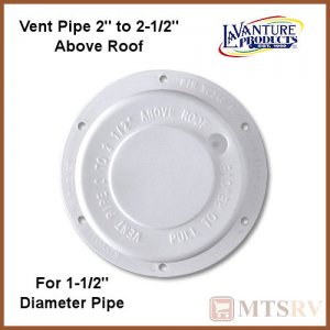 LaVanture VC240 RV/Trailer Plastic Attic/Plumbing Vent Cover - Polar White - 1-1/2" Pipe Diam.