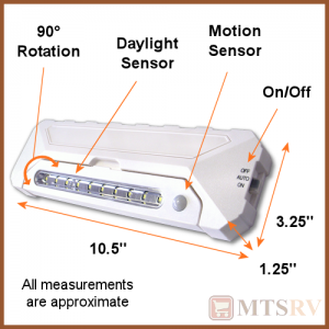 Lynx "Marine Lite" 10-LED Light w/Motion & Daylight Sensors - White