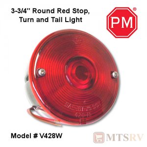 Peterson Mfg Replacement Stop, Turn and Tail Light - Red 3-3/4" Round - #V428W