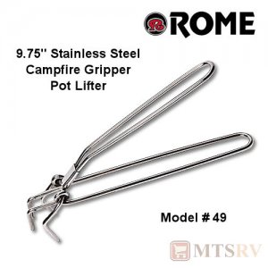 Rome Industries 9.75" Stainless Steel Campfire Gripper Cooking Pot Mover - Model #49