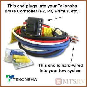 Tekonsha 34" Generic Brake Controller Wiring Harness with Connectors & Screws