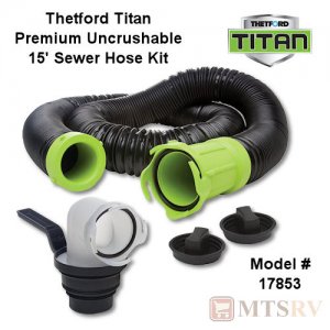 Thetford Titan Premium 15-Foot Sewer Hose System - Black/Green - 17853