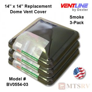 VENTLINE by Dexter 14"x14" Standard Replacement Vent Cover in SMOKE - 3-PACK