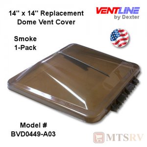 Ventline 14"x14" High-Profile Wedge Vent Dome Cover - SMOKE - SINGLE - Genuine Replacement Part - USA Made